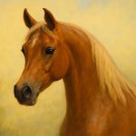 Arabian horse running in the desert