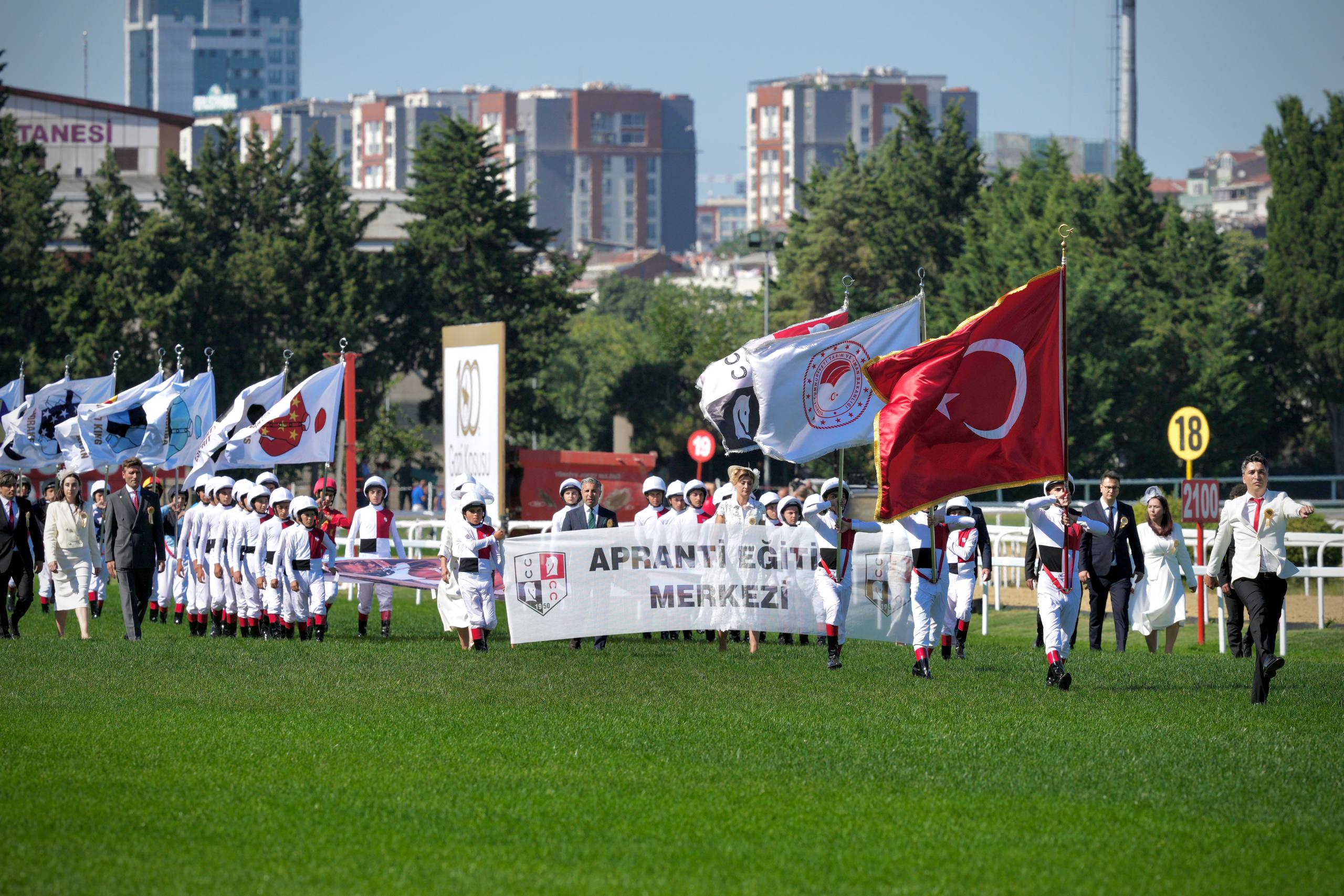 Young jockeys at the opening ceremony
